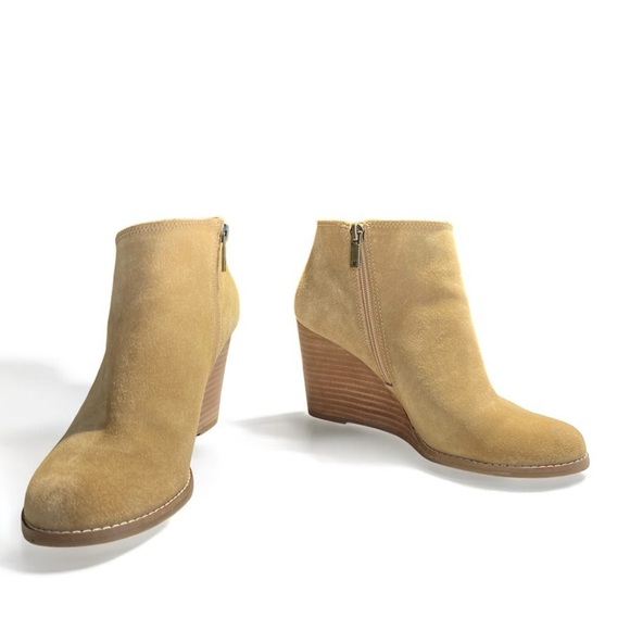 Lucky Brand Yekeena Wedge Camel Color Wedge Bootie size 7.5 - Picture 12 of 16